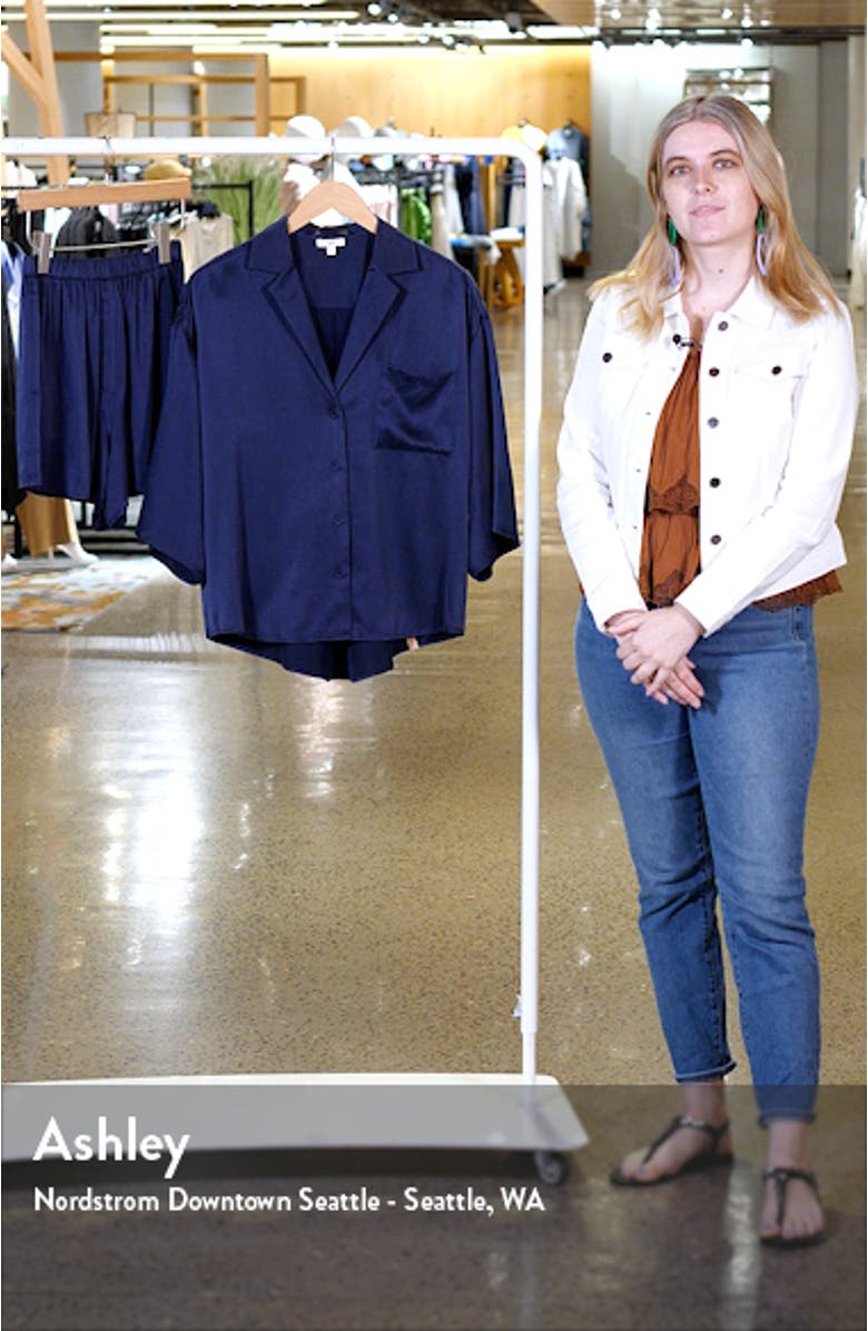 Washable Silk Button-Up Short Pajamas, sales video thumbnail