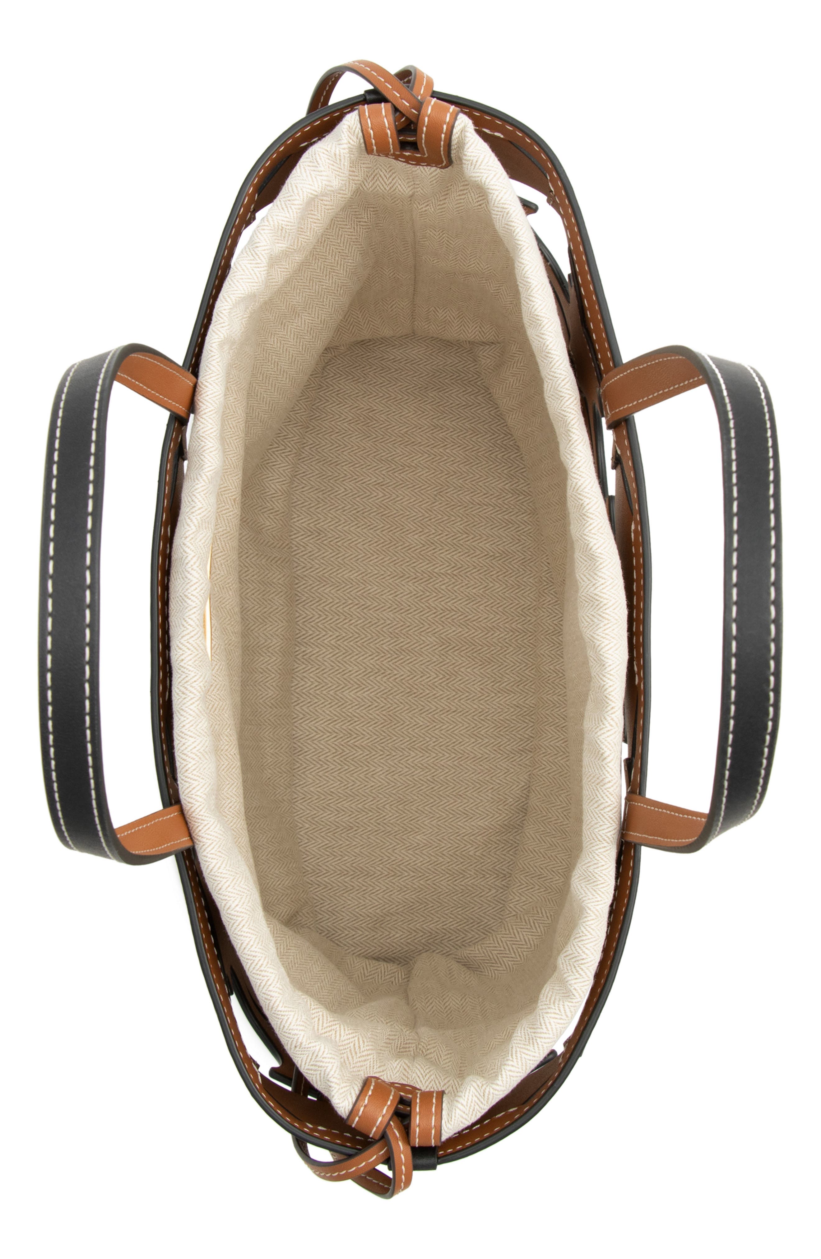 Tory Burch Ella Small Leather Cutout Logo Tote, Alternate, color, 