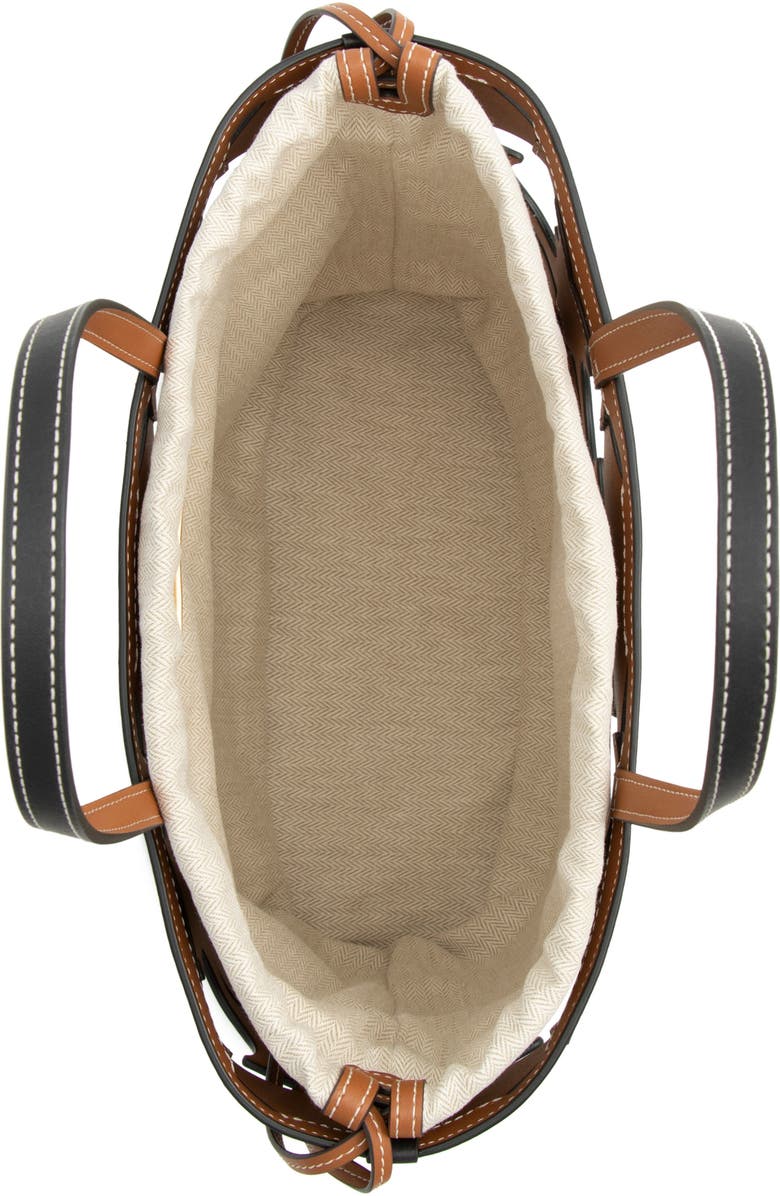 Tory Burch Ella Small Leather Cutout Logo Tote, Alternate, color,