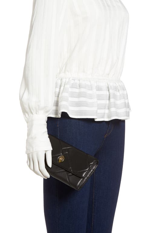 Kurt Geiger London Kensington Quilted Leather Wallet On A Chain In Black