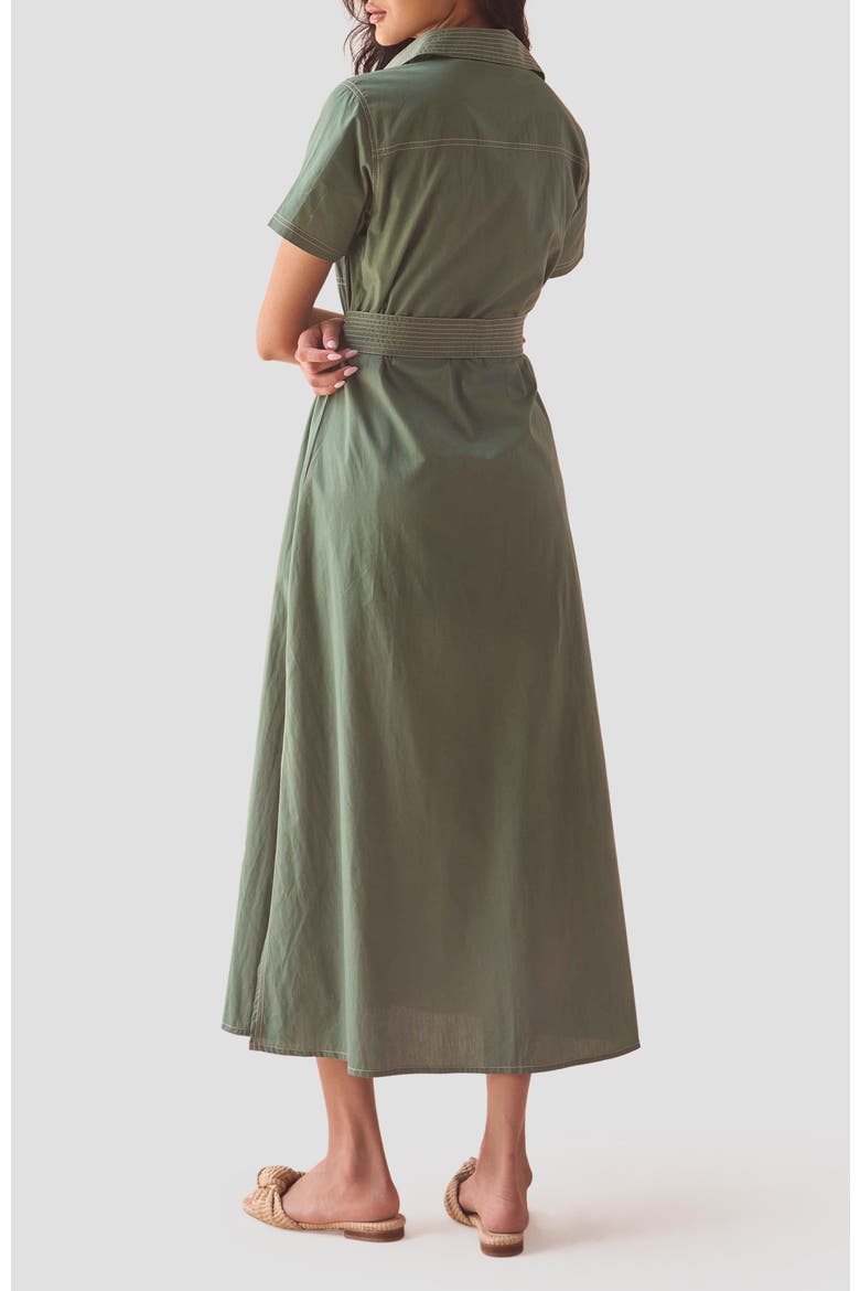 Cotton Amira Shirt Dress, Alternate, color, Solid Palm