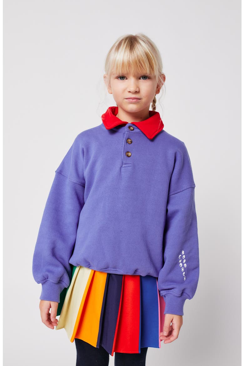Kid" Pleated Colorblock Skirt, Alternate, color, BLUE MULTI COLOR