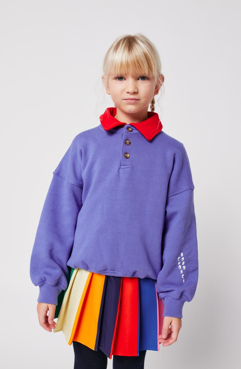 Bobo Choses Kid" Pleated Colorblock Skirt, Alternate, color, Blue Multi Color
