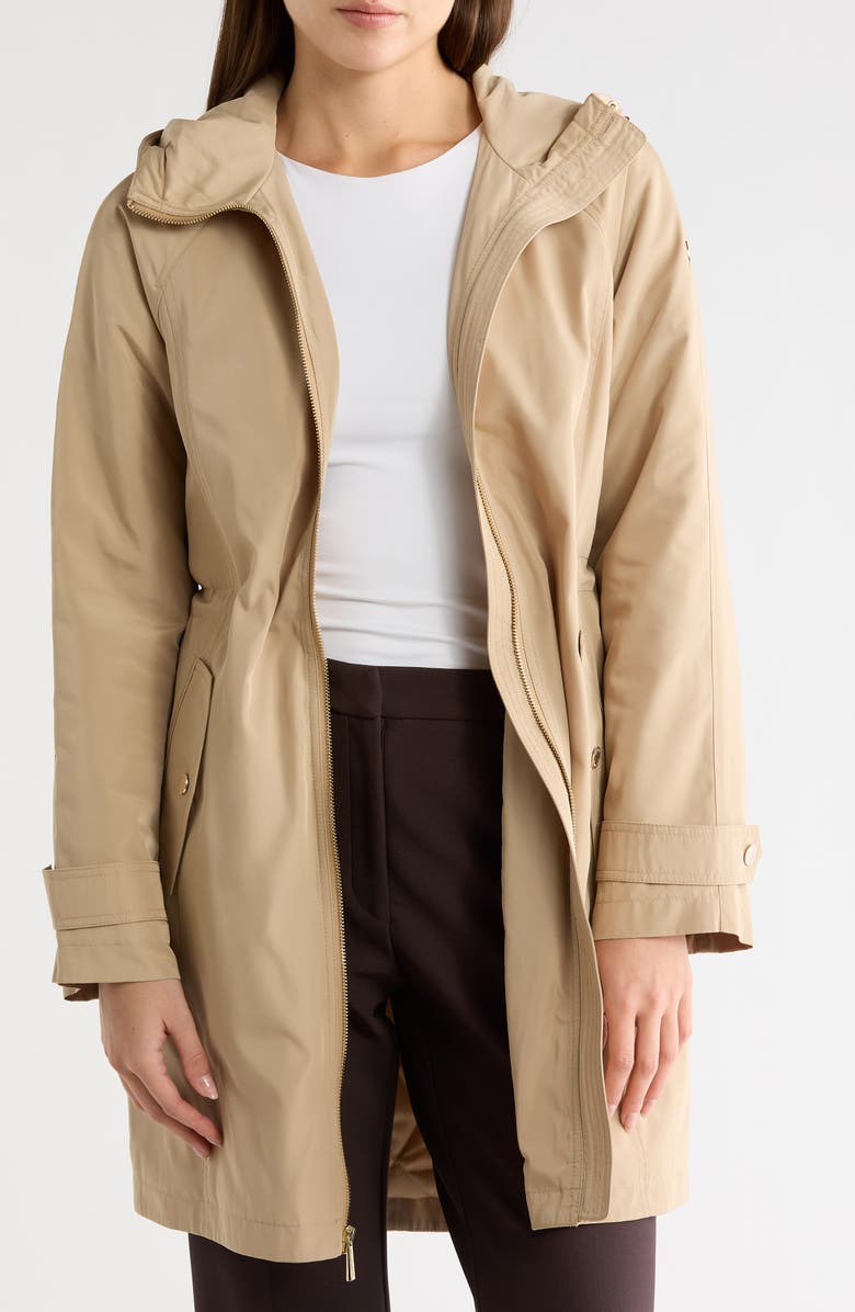 Michael Kors Long Rain Coat, Alternate, color, Khaki