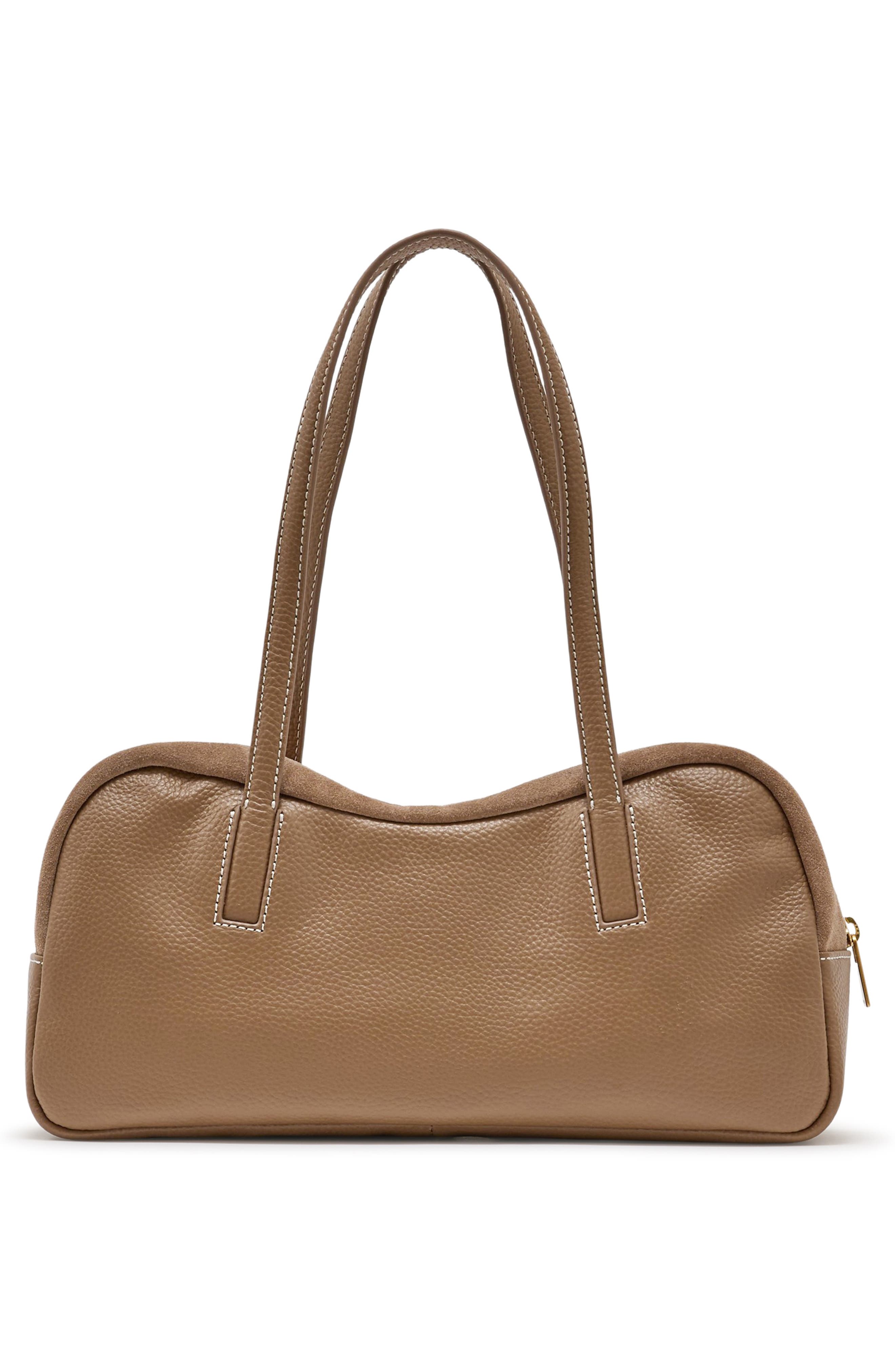 Alma Suede Bowling Bag, Alternate, color, TAUPE