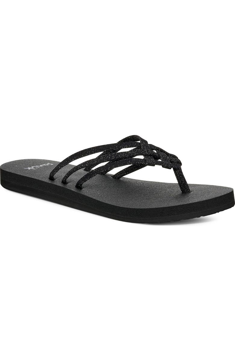 Sanuk Yoga Sandy II Flip Flop, Main, color, Black