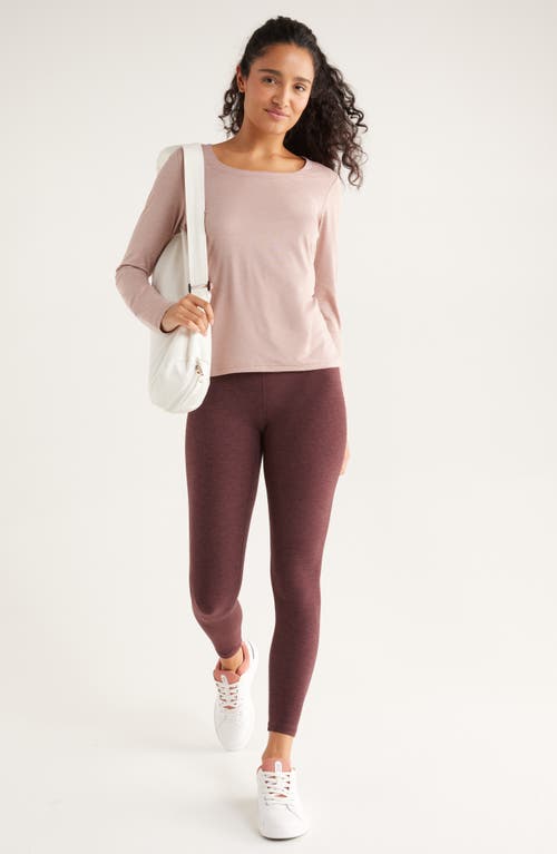 Zella Restore Soft Lite Ruched Long Sleeve T-shirt In Neutral