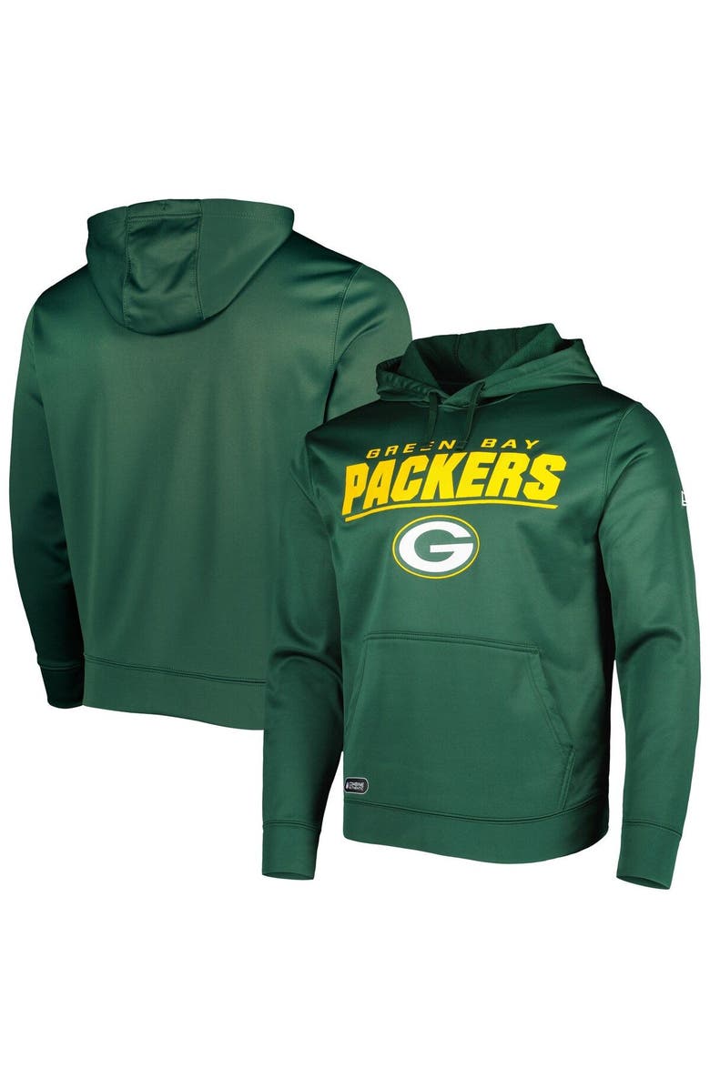 New Era Men's New Era Green Green Bay Packers Combine Authentic Stated Logo Pullover Hoodie, Alternate, color, 