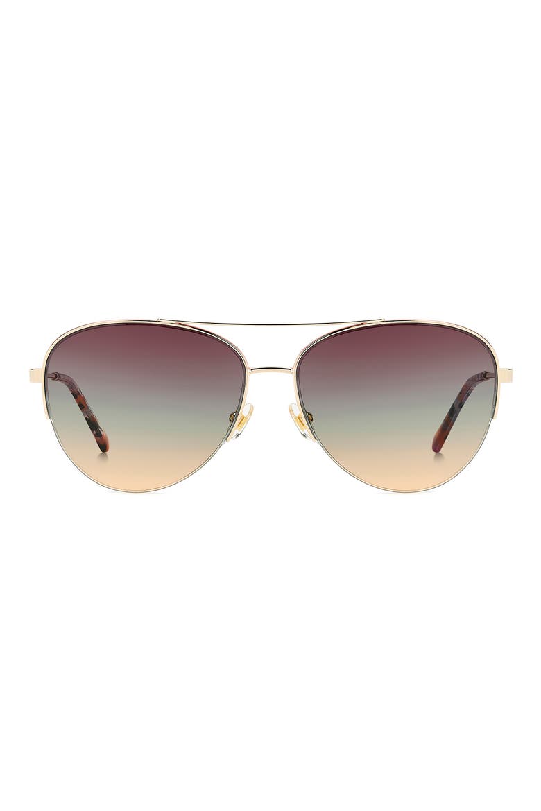 Janece 58mm Gradient Aviator Sunglasses, Main, color, LIGHT GOLD