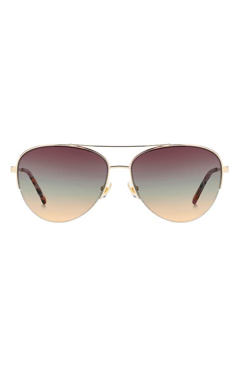 Janece 58mm Gradient Aviator Sunglasses