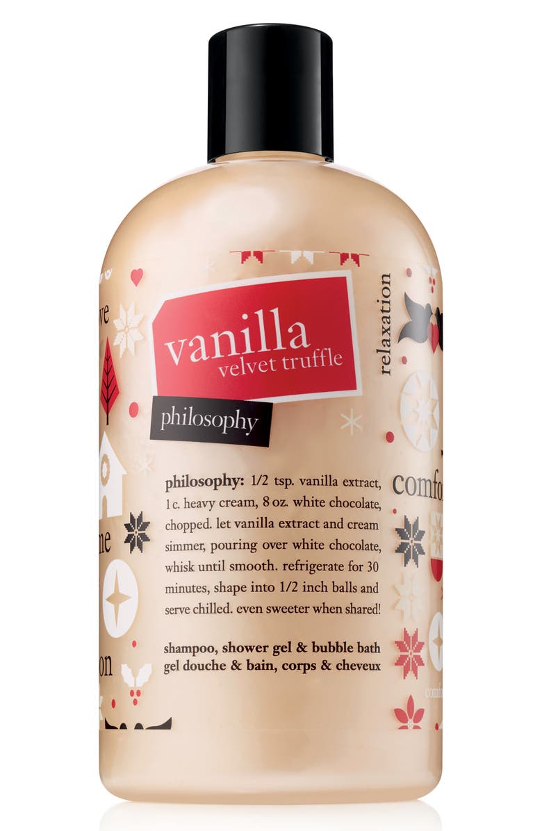philosophy velvet vanilla truffle shampoo, shower gel & bubble bath, Main, color,