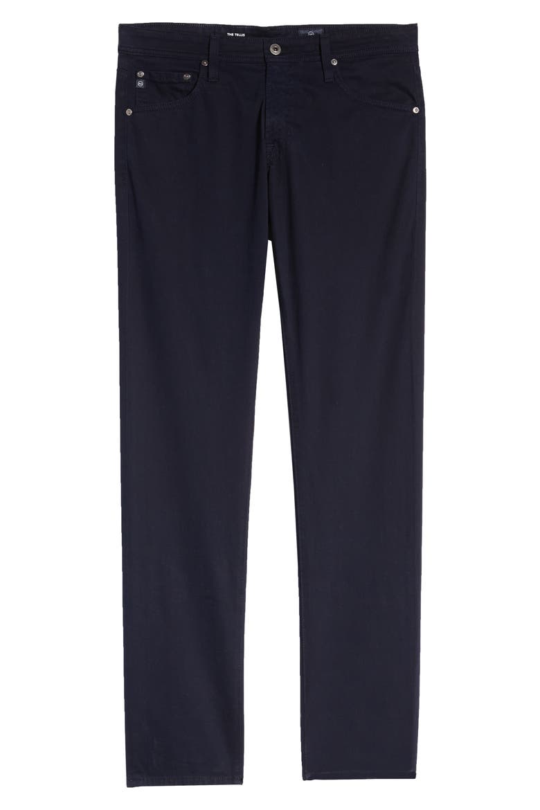 Tellis Sueded Stretch Sateen Slim Leg Pants (Nordstrom Exclusive), Alternate, color, RICH NAVY