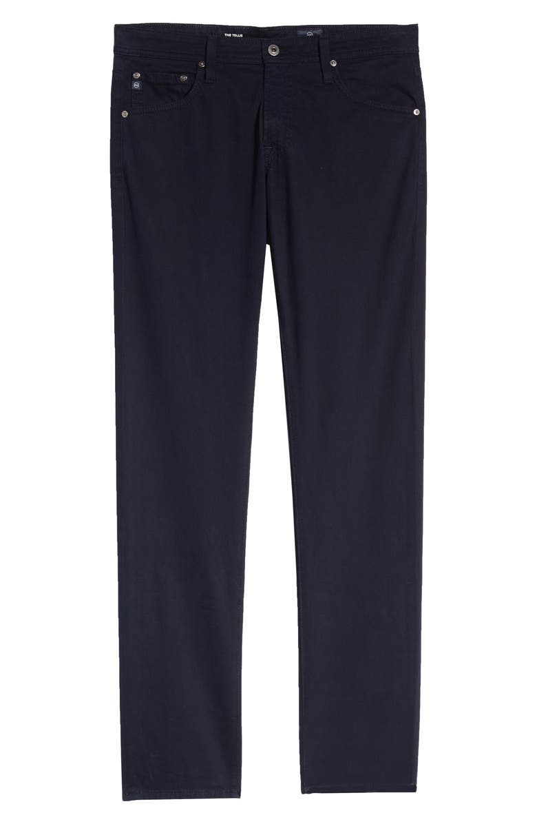 AG Tellis Sueded Stretch Sateen Slim Leg Pants, Alternate, color, Rich Navy