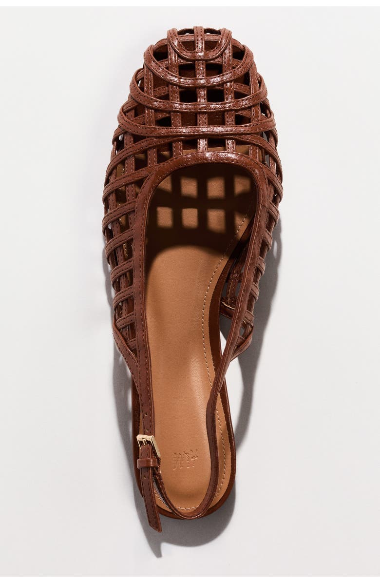 H&M Braided-look Slingbacks, Alternate, color, Brown