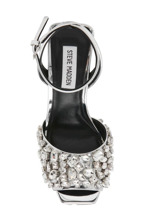 Shop Steve Madden Lilac Ankle Strap Sandal In Silver