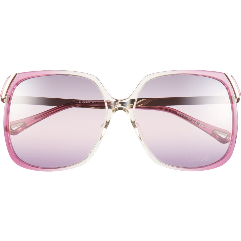 Chloé 60mm Oversize Square Sunglasses In Purple