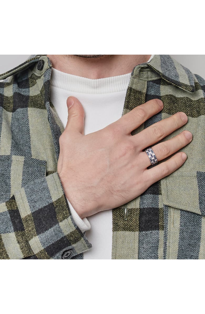 Julianna B. Blue Sapphire Triple Row Ring 14k, Alternate, color, Sapphire