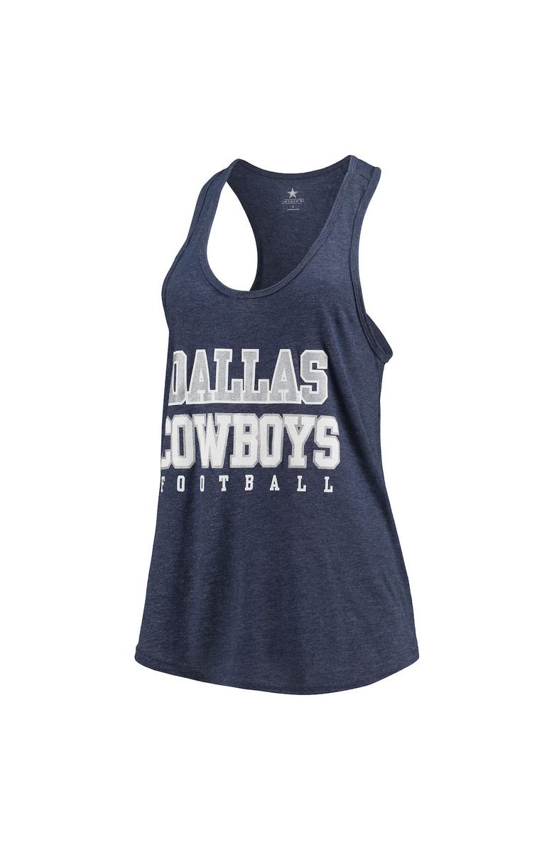 NFL Women's Navy Dallas Cowboys Practice Glitter Tank Top, Alternate, color, 