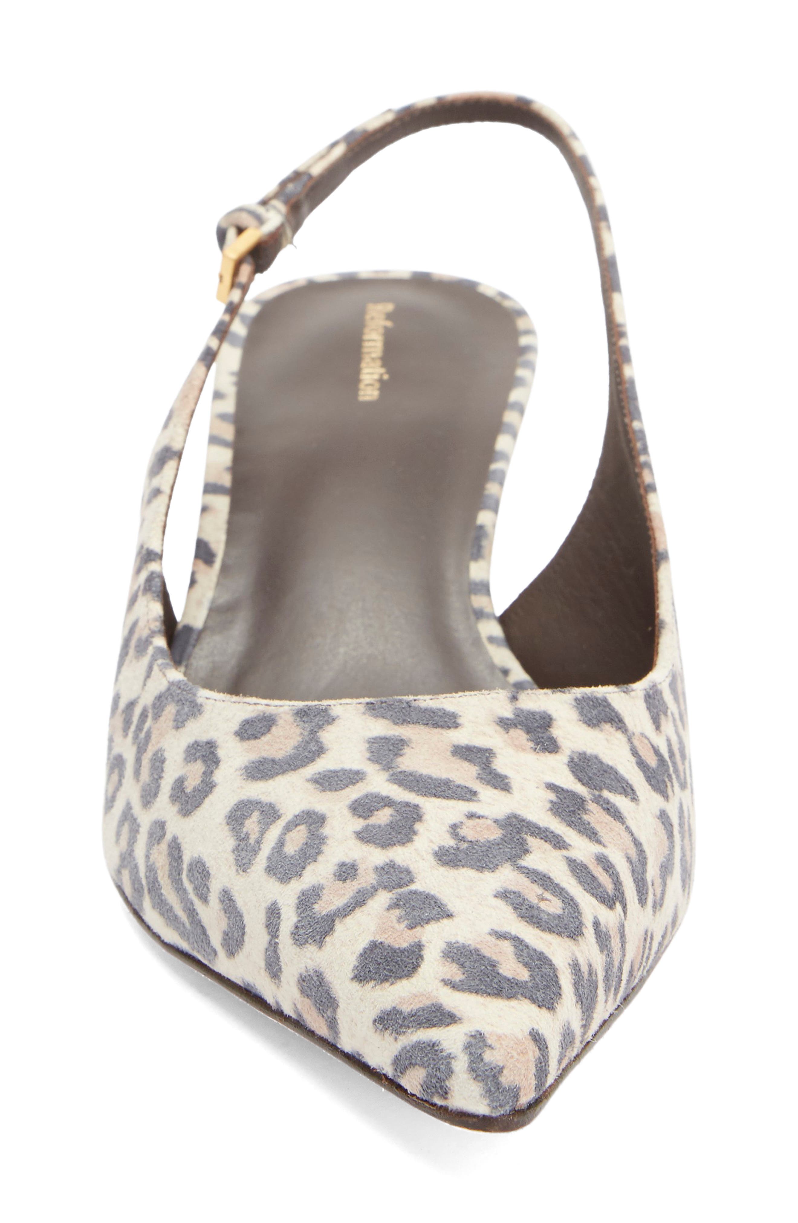 Reformation Wrenley Pointed Toe Slingback Pump, Alternate, color, Leopard Suede