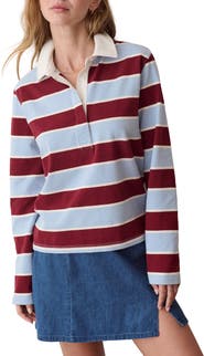 Marine Layer Miracle Jersey Stripe Rugby Polo