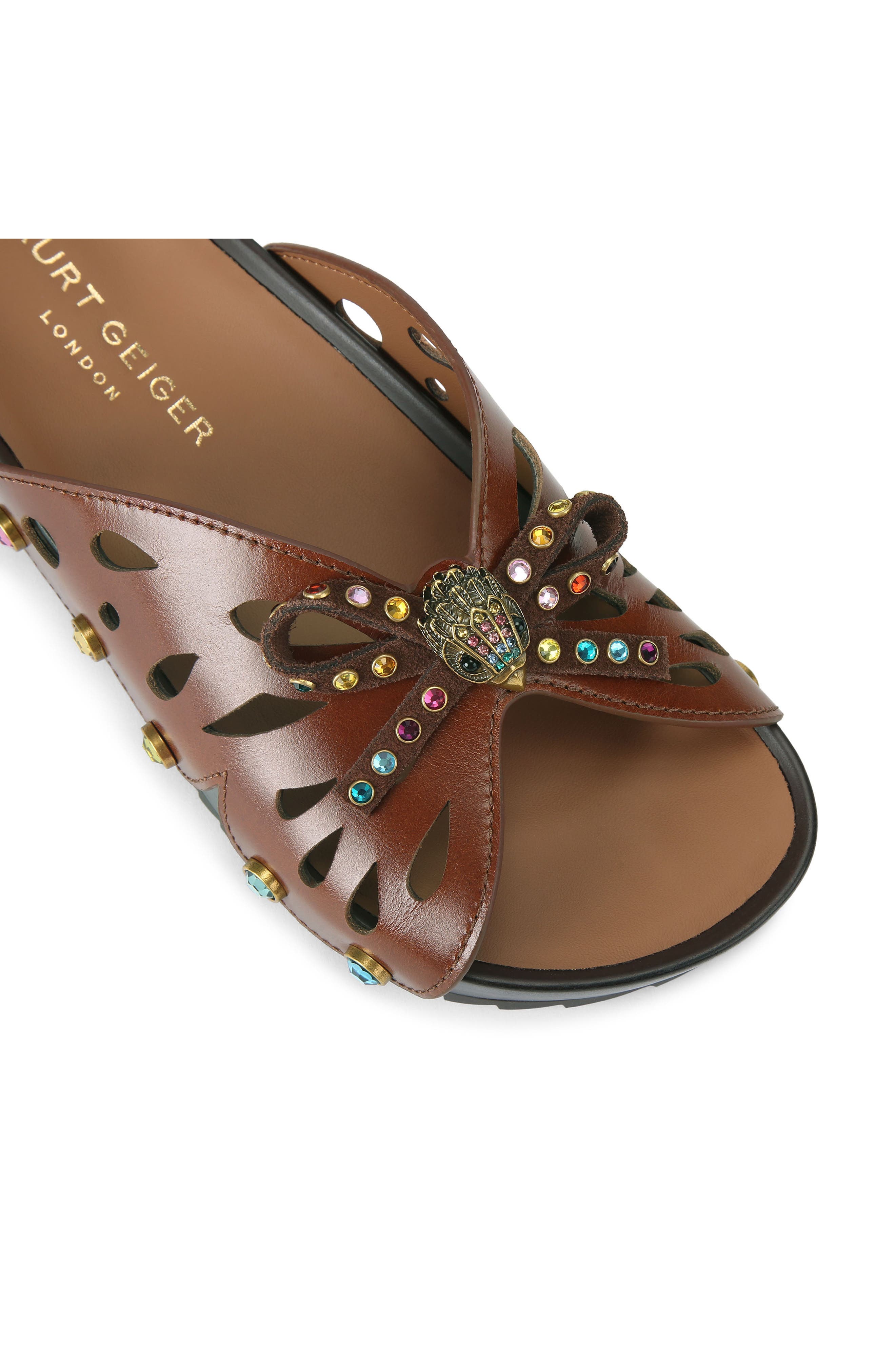 Kurt Geiger London Boho Butterfly Flatform Sandal, Alternate, color, Brown