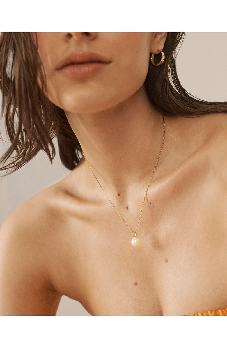 Monica Vinader Nura Freshwater Pearl Pendant Necklace, Alternate, color, 18Ct Gold Vermeil/ Silver