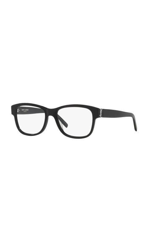 Saint Laurent 55mm Oval Optical Glasses In Black