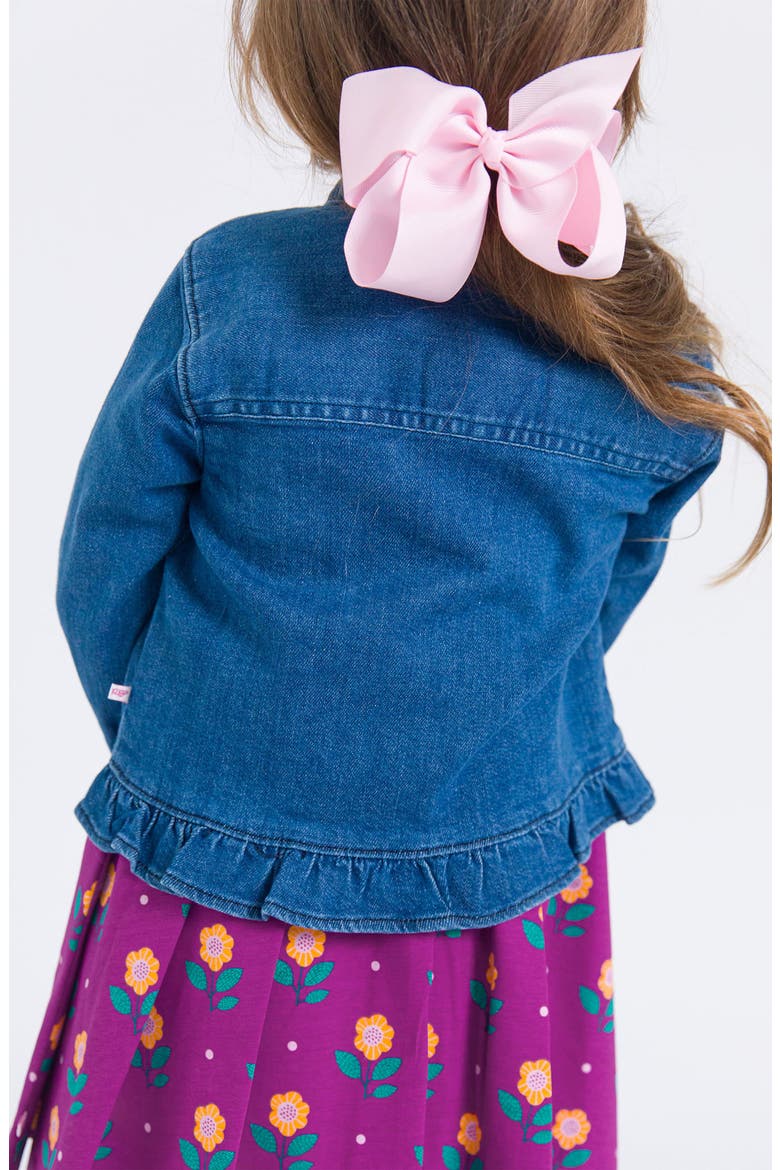 Kids' Ruffle Hem Denim Jacket, Alternate, color, BLUE