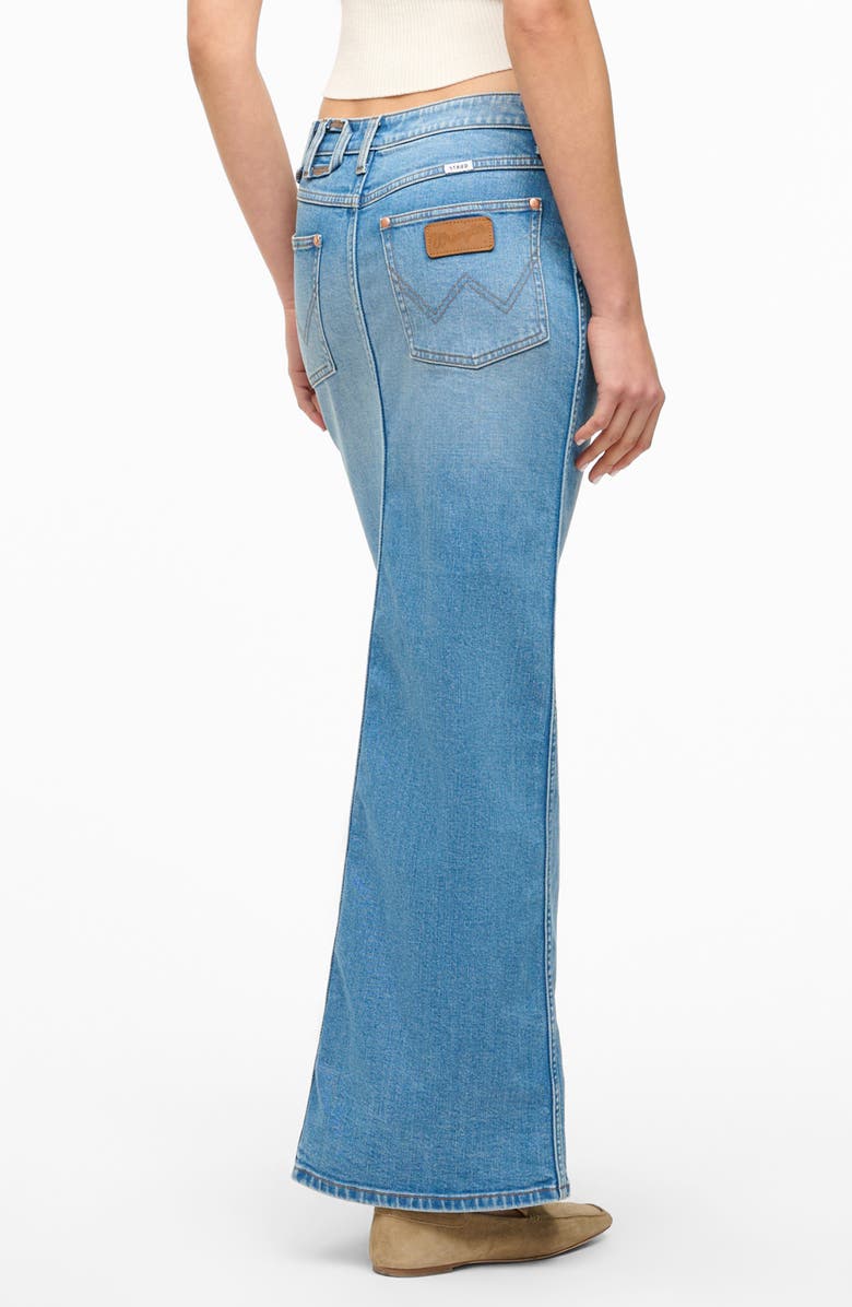 STAUD + Wrangler The Denim Maxi Skirt, Alternate, color, Mid Blue