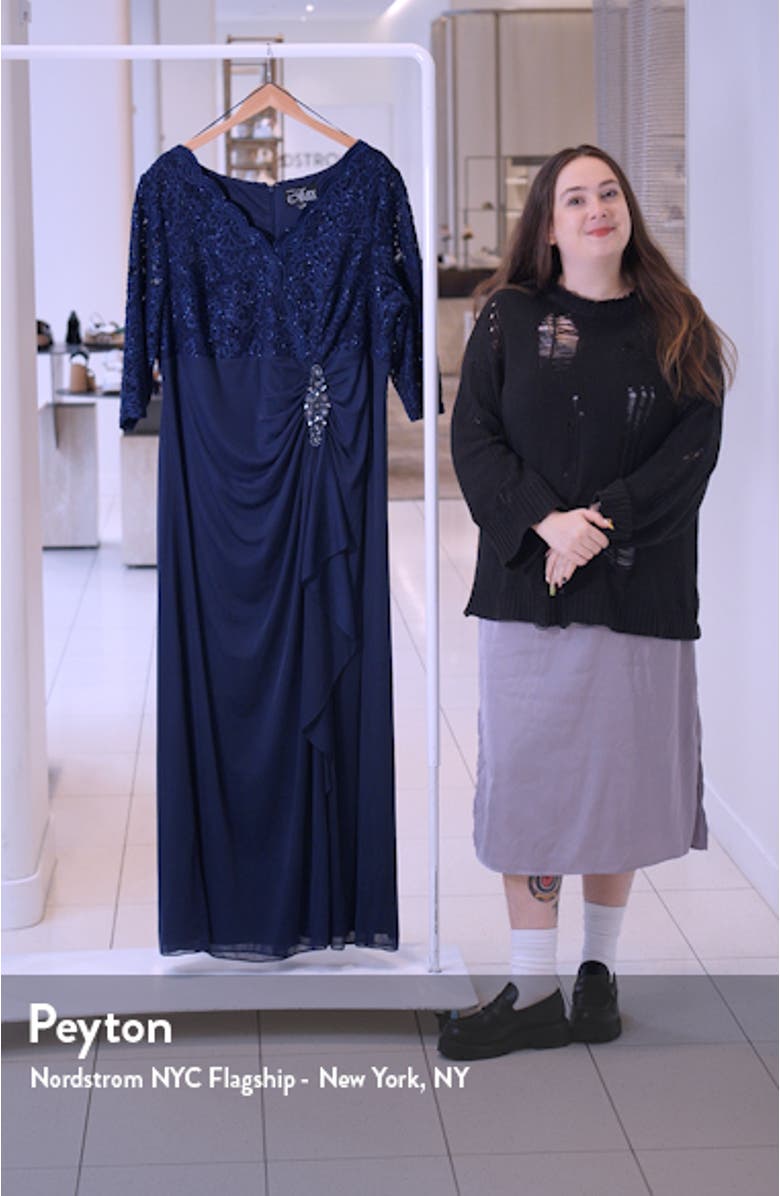 Beaded Lace Bodice Empire Waist Gown, sales video thumbnail