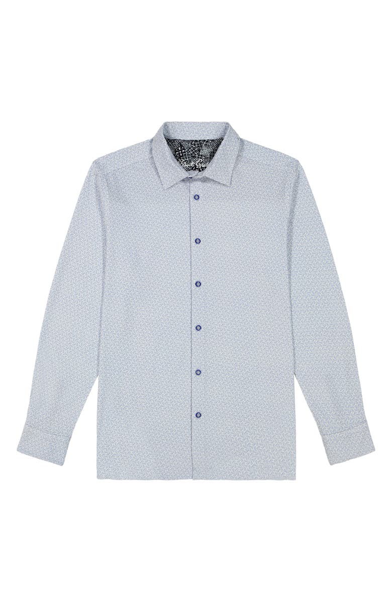 Robert Graham Asterisk Classic Fit Knit Button-Up Shirt, Alternate, color, Blue