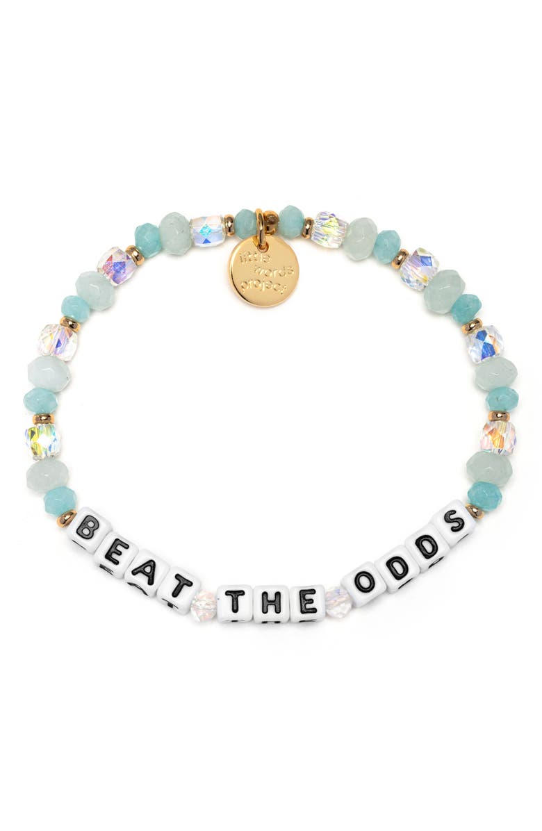 Little Words Project Beat the Odds Beaded Stretch Bracelet, Main, color, Blue