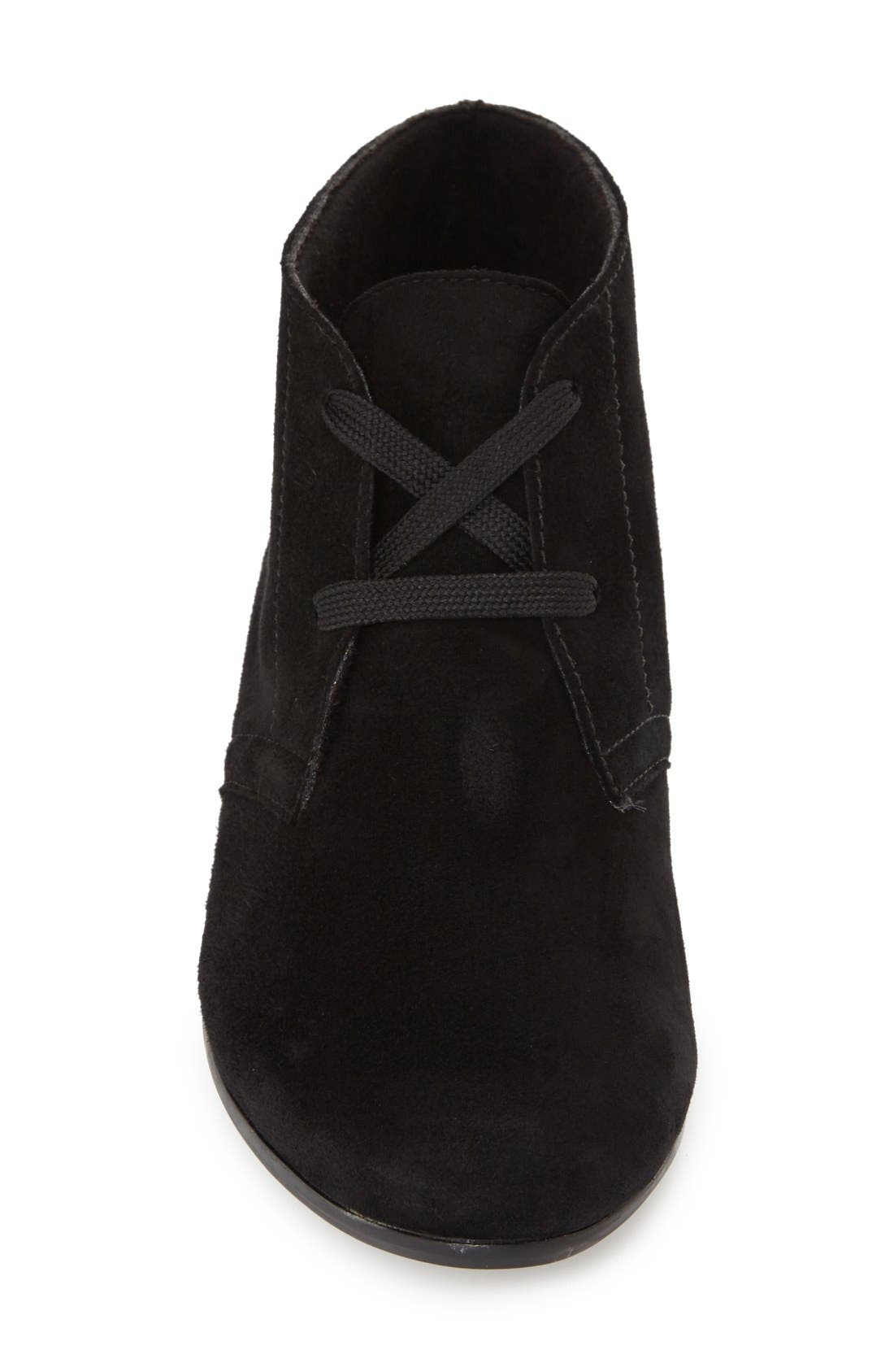 'Sloane' Lace Up Bootie, Alternate, color, BLACK SUEDE