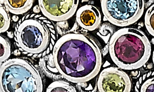 Samuel B. Sterling Silver Gemstone Cluster Link Bracelet In Silver Multi