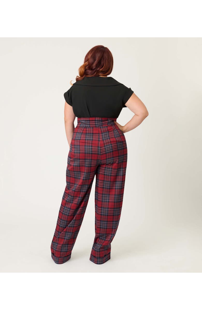 Unique Vintage Plus Size High Waist Trouser, Alternate, color, Red