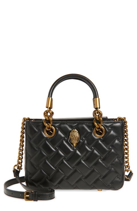 Square Kensington Quilted Leather Top Handle Bag