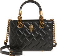 Kurt Geiger London Square Kensington Quilted Leather Top Handle Bag