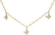 Haus of Brilliance 14KT Yellow Gold 1/2 Cttw Diamond Butterfly Station Paperclip Station Necklace