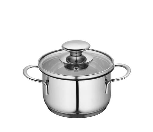 Kuchenprofi Mini Stockpot W/ Glass Lid, 0.7 Qt., 4.75-inch Diameter In Silver