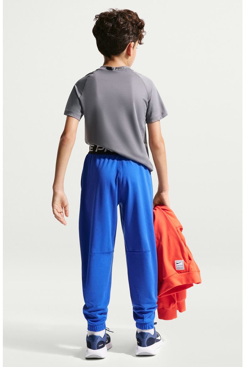 Kids' Nike Pro Dri-FIT Fleece Pants, Alternate, color, GAME ROYAL/ WHITE/ BLACK