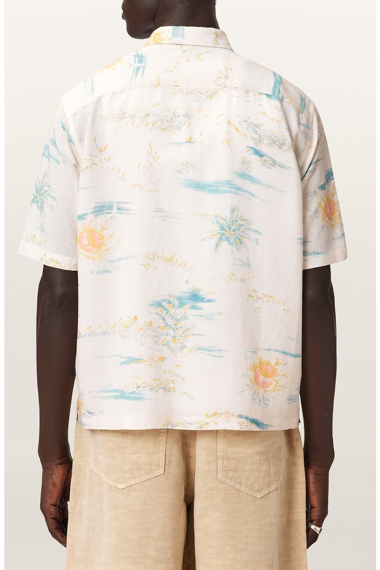 Breezer Floral Short Sleeve Button-Up Shirt, Alternate, color, CANDY YELLOW