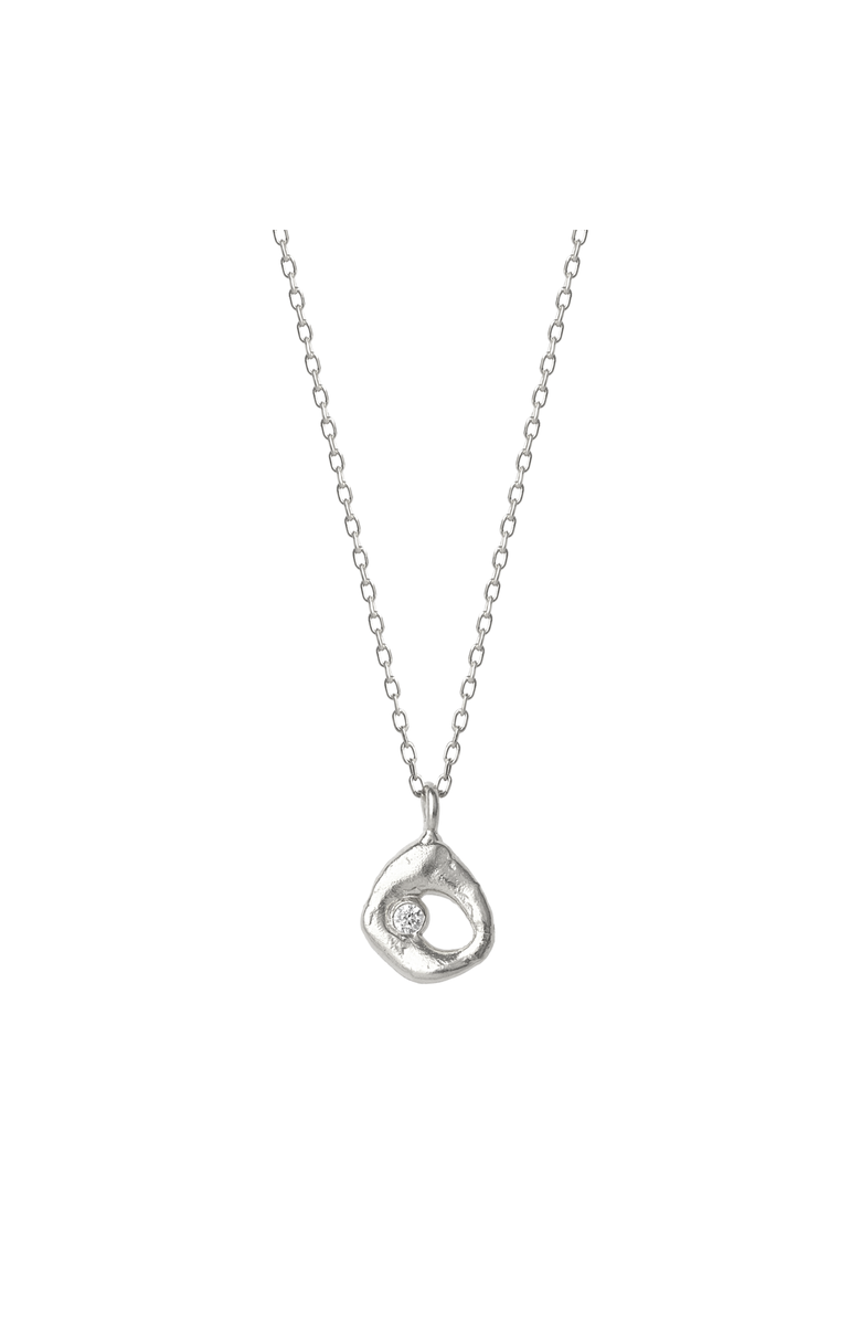 Spero London Dripping Molten Natural Textured Sterling Silver Authentic Pendant Necklace, Main, color, Silver