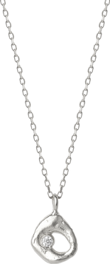 Spero London Dripping Molten Natural Textured Sterling Silver Authentic Pendant Necklace