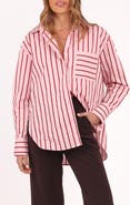 Petal & Pup Adam Stripe Oversize Cotton Button-Up Shirt