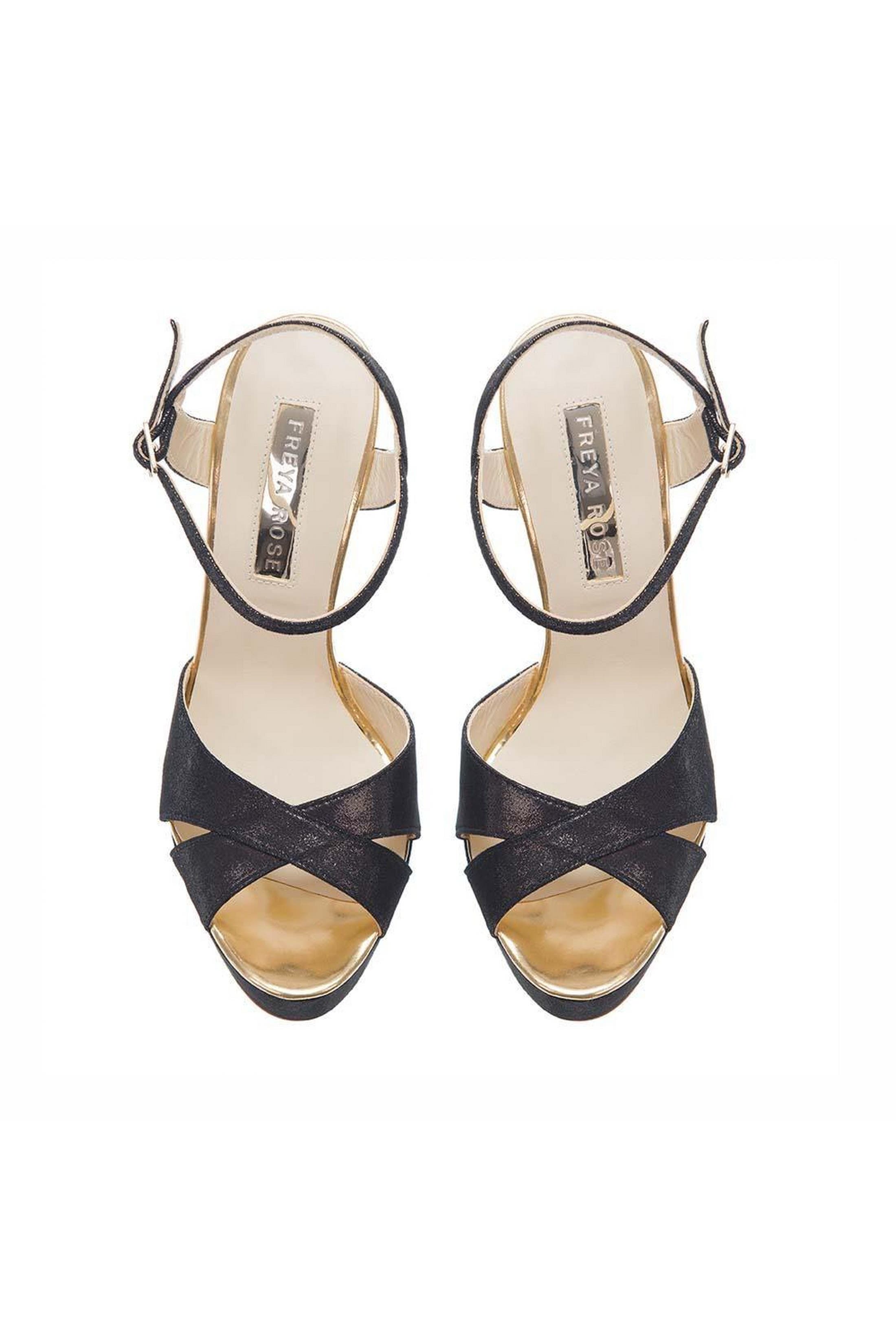 Freya Rose Cleopatra Noir Ankle Strap Pearl Heel Sandal, Alternate, color, Black