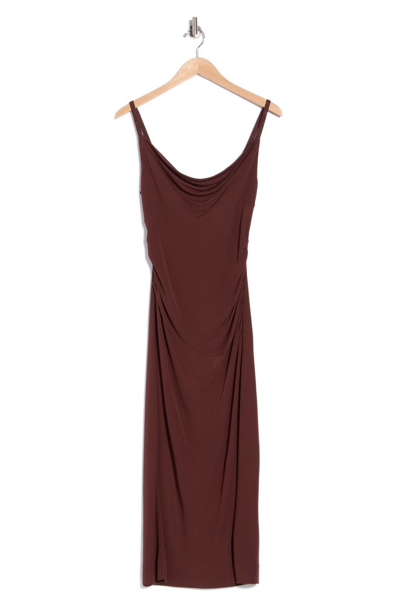 Diane von Furstenberg Claudia Cowl Neck Slipdress, Alternate, color, Chocolate
