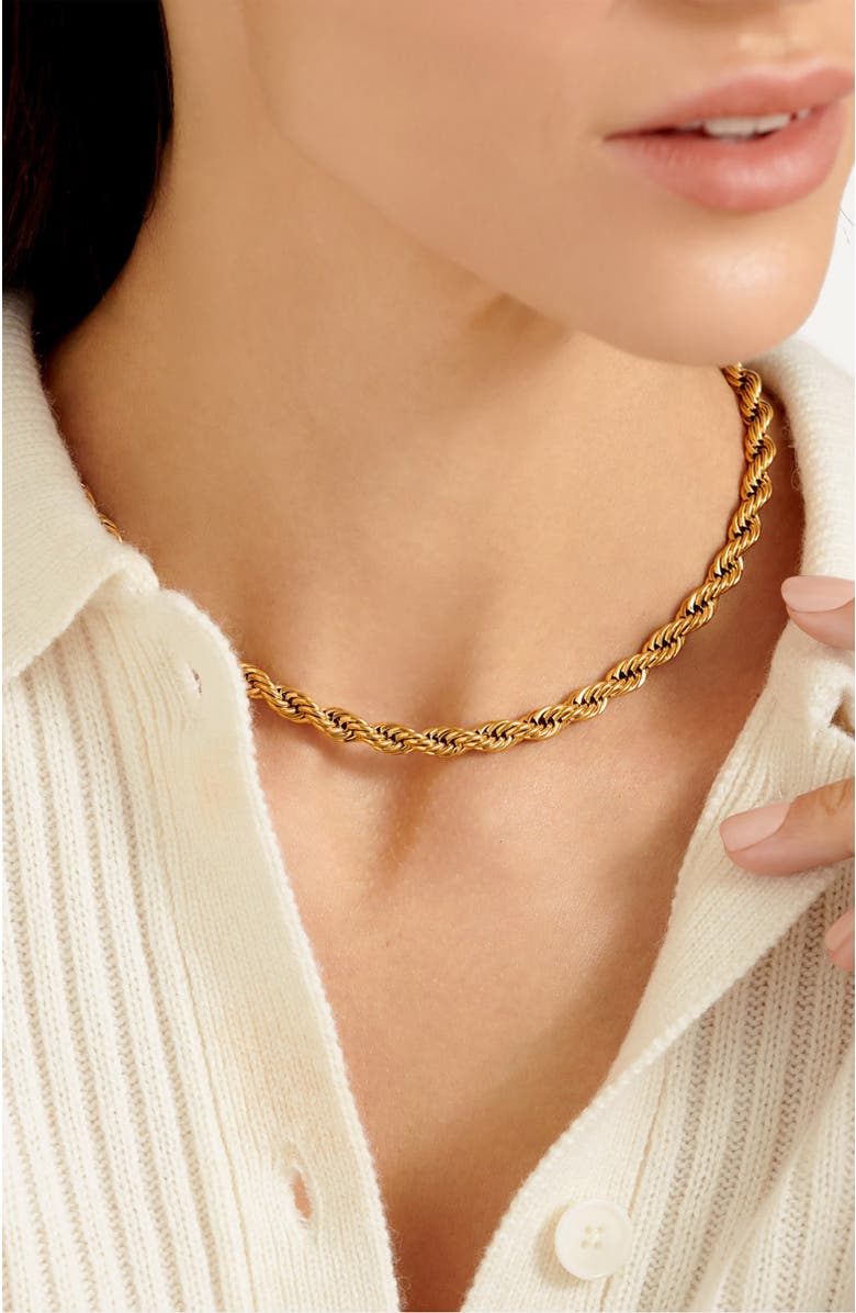 Katie Loxton Reine Rope Necklace, Alternate, color, Gold Coated