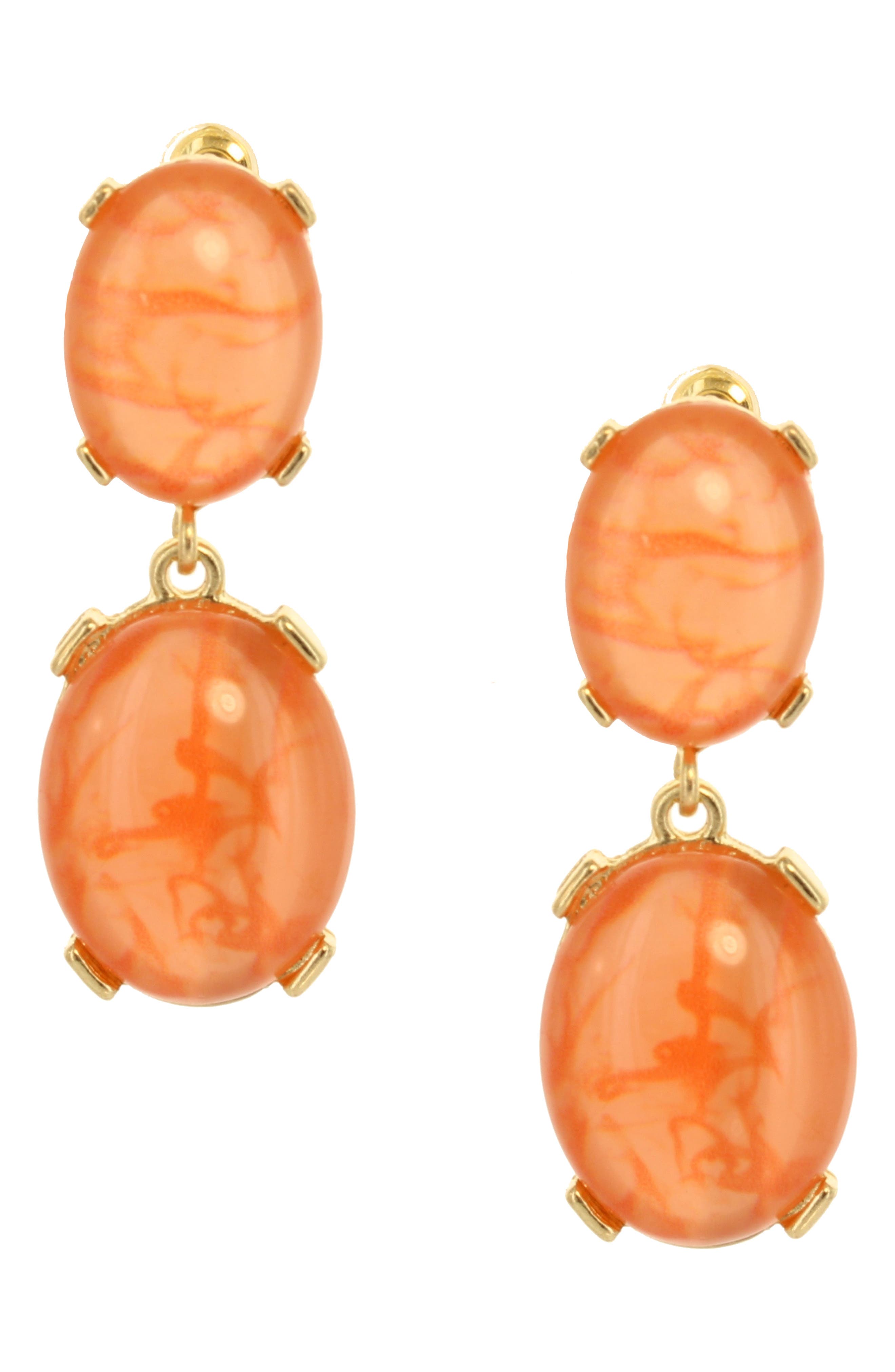 Perfect Peach Drop Earrings