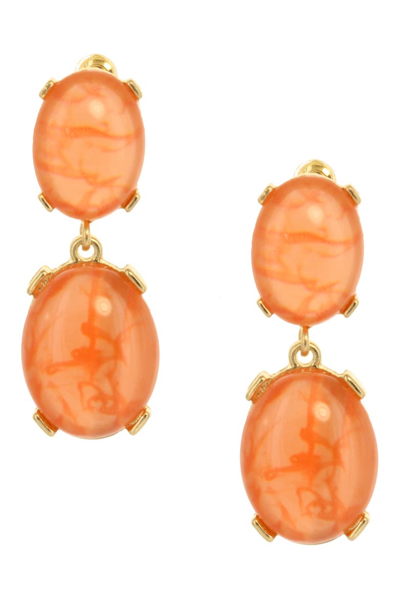 Perfect Peach Drop Earrings, Main, color, GOLD / PEACH