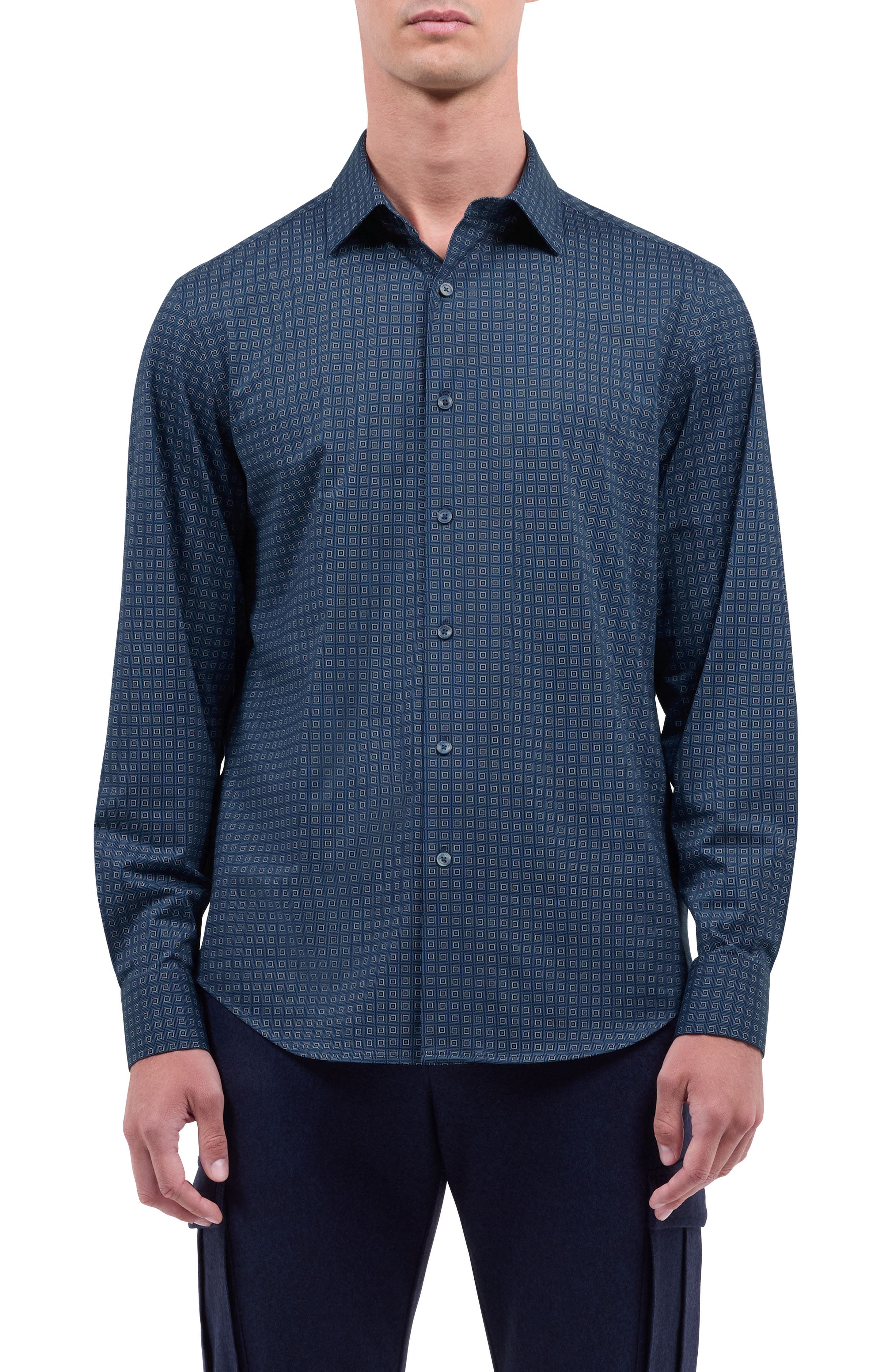 Bugatchi James OoohCotton® Geo Button-Up Shirt